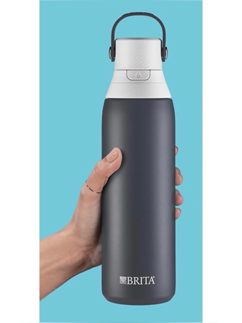 New~Brita Stainless Steel Filtering Water Bottle: 20 oz - Carbon